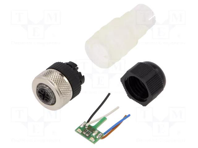 Connector: M12; plug; PIN: 4; female; A code-DeviceNet / CANopen LUMBERG AUTOMATION RKC/LED4/9