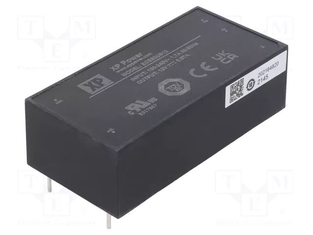 Converter: AC/DC; 80W; Uin: 85÷264VAC; 12VDC; Iout: 6.67A; OUT: 1; 88% XP POWER ECE80US12