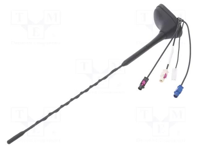 Antenna; car top,automotive; 0.4m; AM,DAB,FM,GPS; 0.2m; 12VDC MTA 7677840