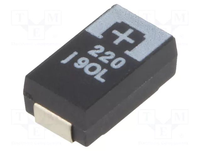 Capacitor: tantalum-polymer; 220uF; 6.3VDC; 1750mA; SMD; ±20%; 50mΩ PANASONIC 6TPB220MTL-BULK