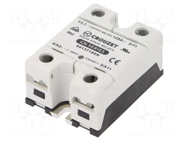 Relay: solid state; Ucntrl: 4÷32VDC; 125A; 24÷500VAC; GN+; 1-phase CROUZET 84138180N