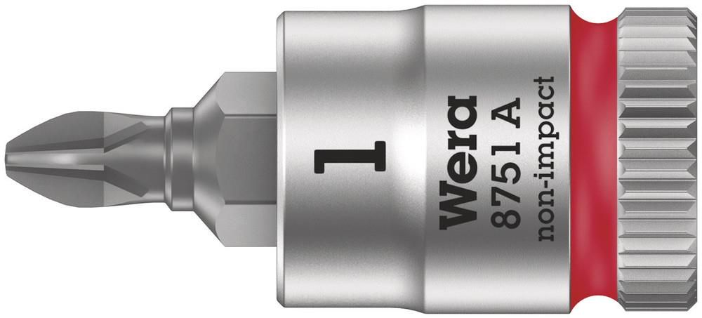 8751 A Phillips Zyklop bit socket, 1/4" drive, PH 1x28.0, Wera 05003350001