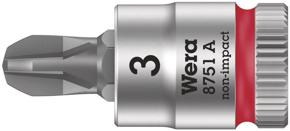 8751 A Phillips Zyklop bit socket, 1/4" drive, PH 3x28.0, Wera 05003352001