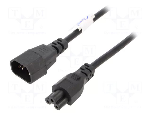 Cable; 3x0.5mm2; IEC C14 male,IEC C5 female; PVC; 1.5m; black AKYGA AK-NB-09A