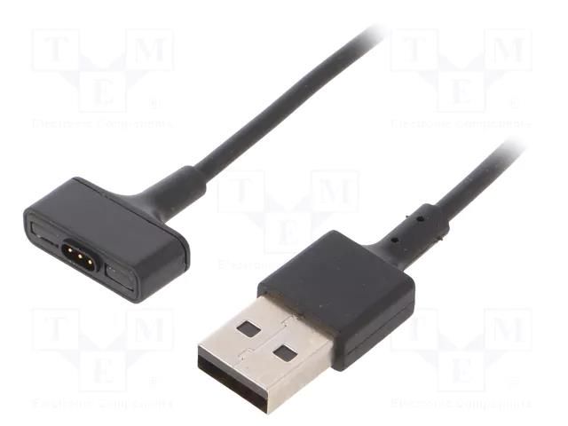 Cable: for smartwatch charging; 1m; 1A; Fitbit Ionic; black AKYGA AK-SW-23