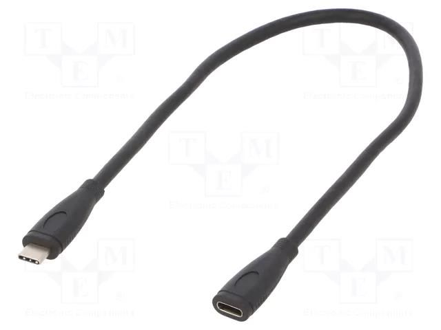 Cable; USB 3.2; USB C socket,USB C plug; nickel plated; 0.3m AKYGA AK-USB-32