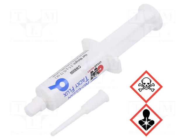 Flux: rosin based; halide-free,No Clean,ROL0; gel; syringe; 3.5ml CHEMTRONICS CH-CW8500