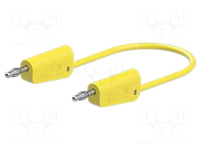 Test lead; 60VDC; 30VAC; 32A; banana plug 4mm,both sides; yellow STÄUBLI LK-4N-F25-05024