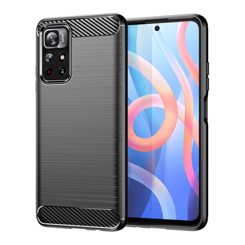 Carbon Case Flexible Cover Sleeve for Xiaomi Redmi Note 11 black, Hurtel 9145576240069