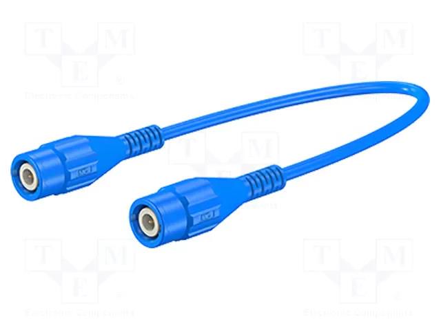 Test lead; BNC plug,both sides; Len: 0.5m; blue; Z: 50Ω; brass STÄUBLI XLSS-58-05023
