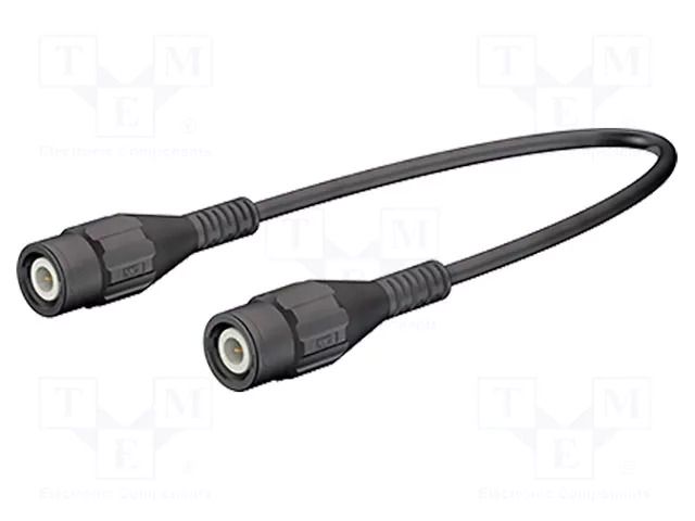 Test lead; BNC plug,both sides; Len: 0.5m; black; Z: 50Ω; brass STÄUBLI XLSS-58-05021