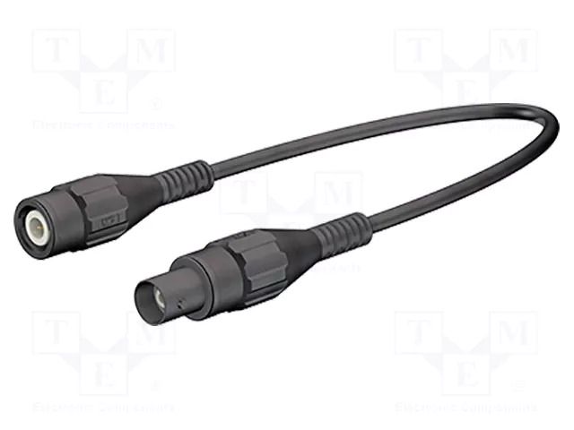 Test lead; BNC socket,BNC plug; Len: 2m; black; Z: 50Ω; brass STÄUBLI XLSK-58-20021