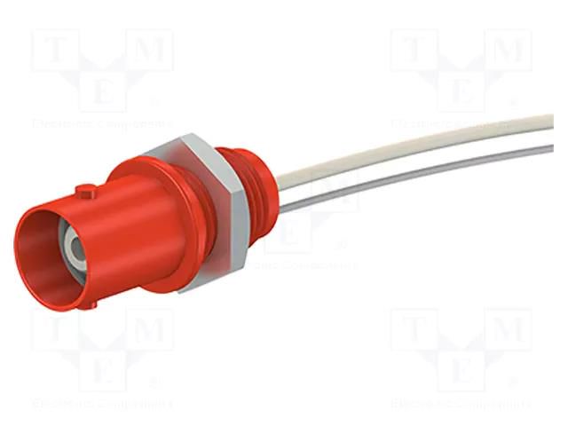 Connector: BNC; socket; red; on panel,screw type; Type: insulated STÄUBLI XBB-P-22