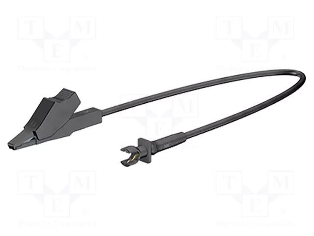 Connection cable; black; Structure: aligator clip,spade lug STÄUBLI GM400-01521