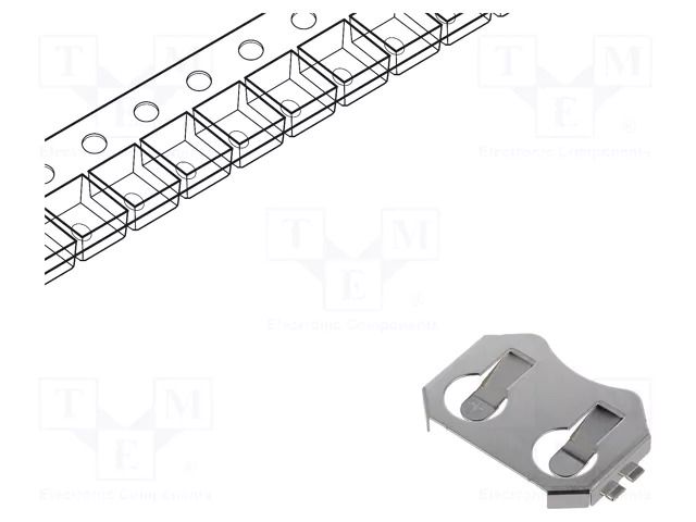 Holder; BR2016,CL2016,CR2016,DL2016; SMT; 2.8mm; reel LINX TECHNOLOGIES / TE Connectivity BAT-HLD-002-SMT-TR