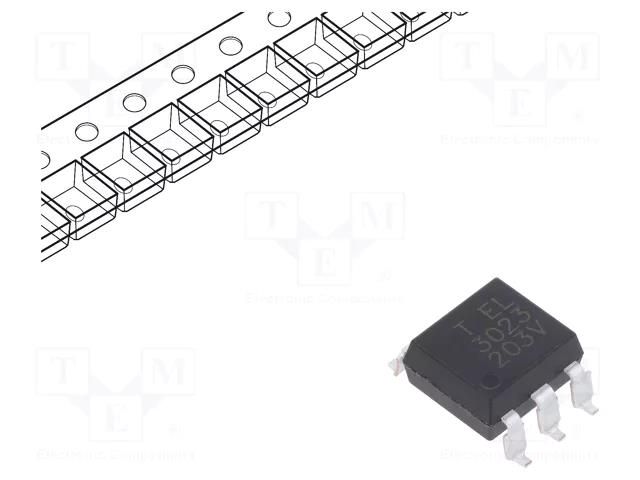 Optotriac; 5kV; triac; Gull wing 6; Ch: 1; EL302X; 100V/μs EVERLIGHT EL3023S-TA-V