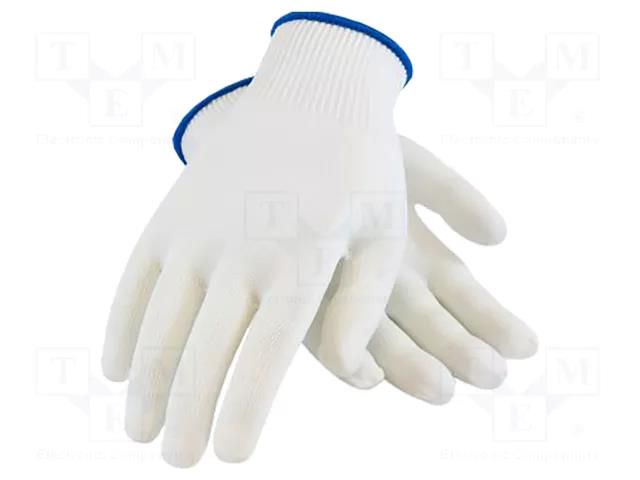 Protective gloves; ESD; S; Features: dissipative; polyamide; white ANTISTAT ATS-602-4004