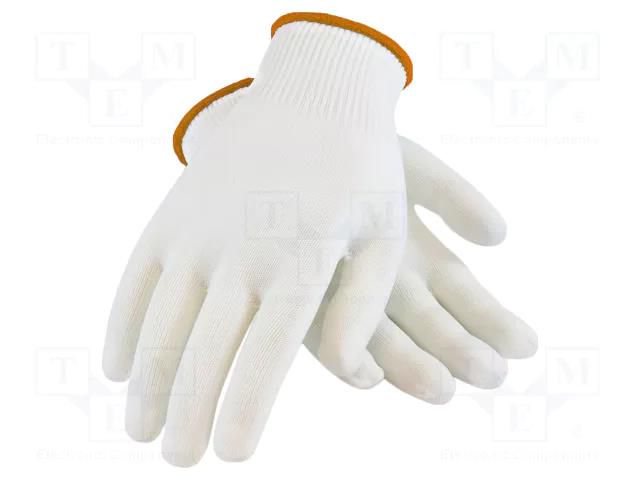 Protective gloves; ESD; M; Features: dissipative; polyamide; white ANTISTAT ATS-602-4005