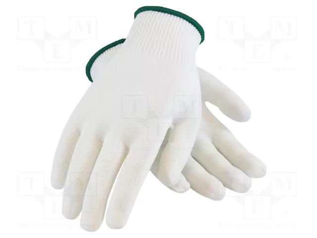 Cleanroom acces: protective gloves; white; polyamide; L; ESD; <1GΩ ANTISTAT ATS-602-4006