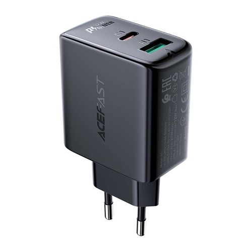 Acefast wall charger USB Type C / USB 32W, PPS, PD, QC 3.0, AFC, FCP black (A5 black), Acefast 6974316280118 6974316280118