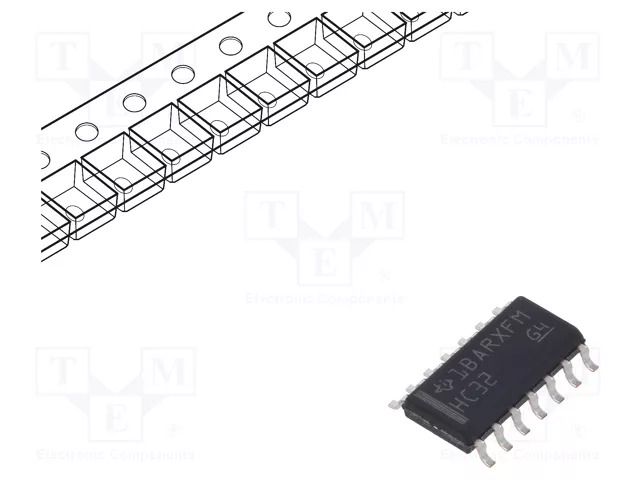 IC: digital; OR; Ch: 4; IN: 2; CMOS; SMD; SO14; 2÷6VDC; -40÷85°C; 20uA TEXAS INSTRUMENTS SN74HC32DR