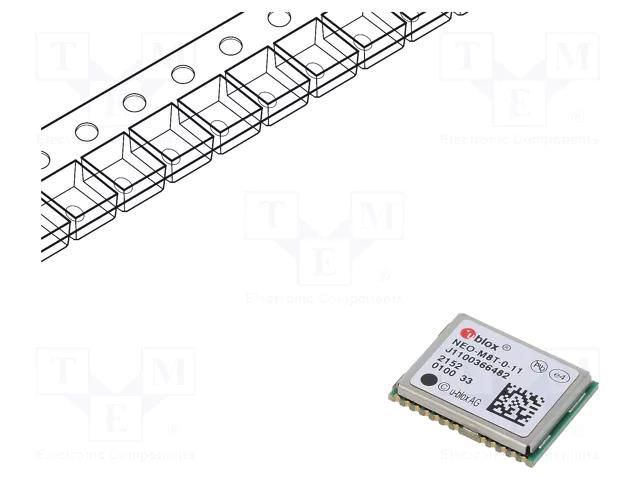 Module: GPS/BEIDOU; ±2.5m; NMEA,RTCM,UBX; -167dBm; 2.7÷3.6VDC u-blox NEO-M8T-0