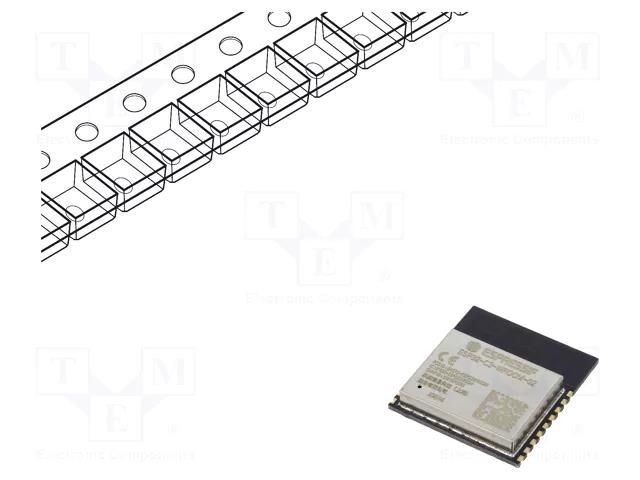 Module: IoT; Bluetooth: BLE; 19.5dBm; WiFi; PCB; SMD; 18x20x3.2mm ESPRESSIF ESP32C3-WROOM-02N4
