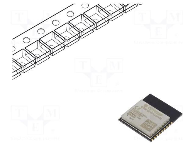 Module: IoT; Bluetooth: BLE; 19.5dBm; WiFi; PCB; SMD; 18x20x3.2mm ESPRESSIF ESP32C3-WROOM-02H4