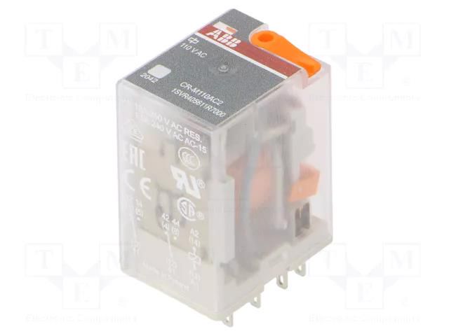 Relay: electromagnetic; DPDT; Ucoil: 110VAC; Icontacts max: 12A ABB CR-M110AC2