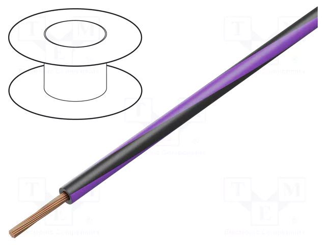 Wire; H05V-K,LgY; stranded; Cu; 0.35mm2; PVC; blue-violet; 200m BQ CABLE LGY0.35-BL/VI