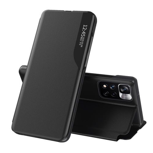 Eco Leather View Case Elegant Flip Cover Stand Function Poco M4 Pro 5G Black, Hurtel 9145576241455 9145576241455