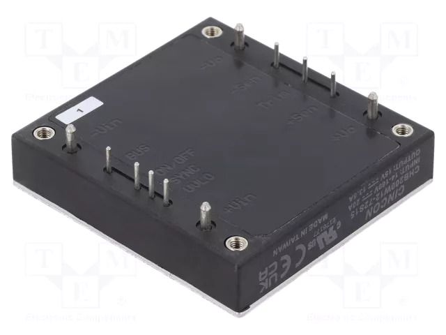 Converter: DC/DC; 200W; Uin: 14÷160VDC; Uout: 15VDC; Iout: 13.5A; THT CINCON CHB200W12-72S15
