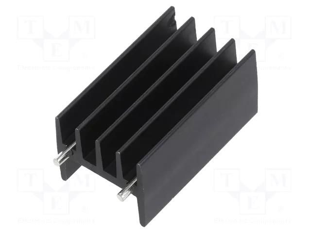 Heatsink: extruded; TO220; black; L: 16mm; W: 18.3mm; H: 32mm; 12°C/W OHMITE WA-T220-101E