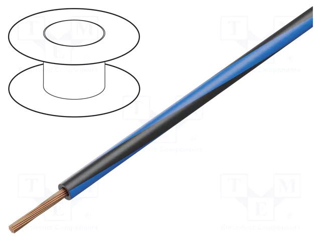 Wire; H05V-K,LgY; stranded; Cu; 1mm2; PVC; blue-black; 300V,500V BQ CABLE LGY1.0-BL/BK