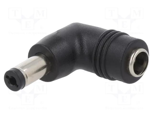 Adapter; Plug: right angle; Input: 5,5/2,5; Out: 5,5/2,1 MEAN WELL DC-PLUG-P1M-P1JR