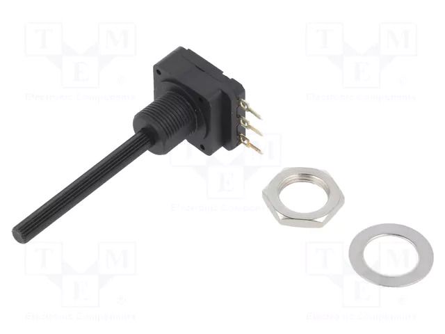 Potentiometer: shaft; 10kΩ; 200mW; THT; 4mm; plastic; mono; carbon PIHER PC16SH-10K-P04