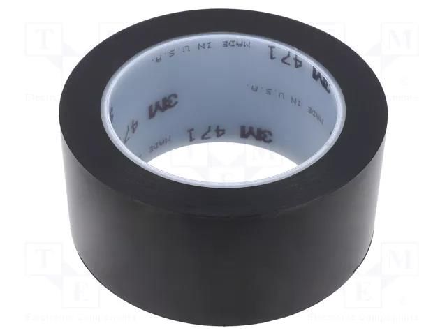 Tape: marking; black; L: 33m; W: 50mm; Thk: 0.13mm; 2.5N/cm; 130% 3M 3M-471-50-33BK