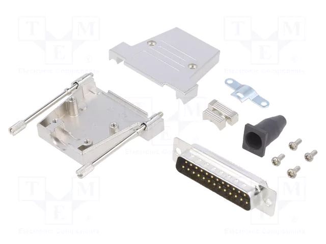 Connector: D-Sub; PIN: 25; plug; male; soldering; for cable; black ENCITECH DTSL25-T-JSRGDMP-K