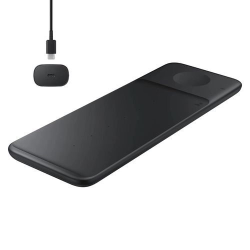 Samsung Trio EP-P6300TBEGEU 3in1 inductive charger for phone / Galaxy Watch / Buds - black + mains charger + cable, Samsung 8806090706226