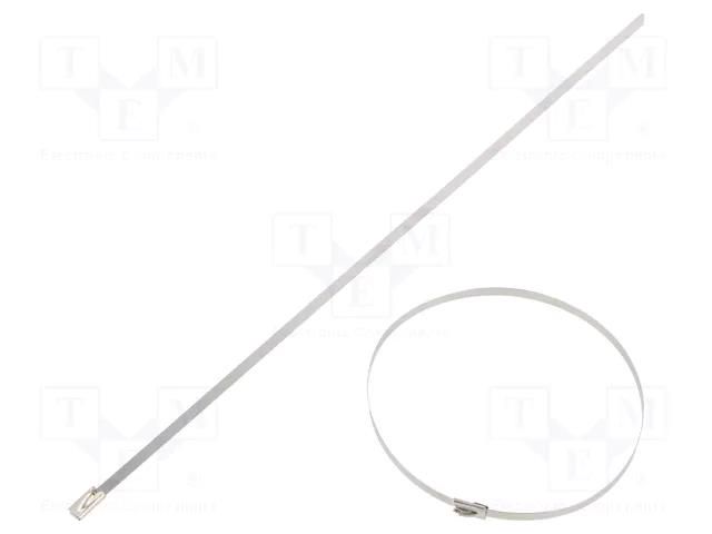 Cable tie; L: 300mm; W: 4.6mm; stainless steel AISI 304; 890N BM GROUP BMS3045