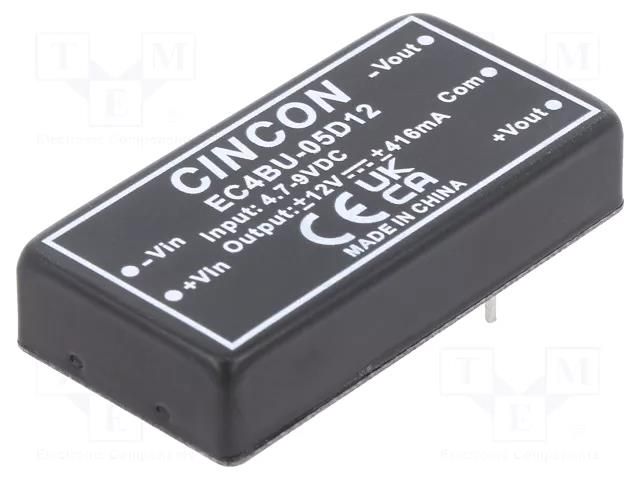 Converter: DC/DC; 10W; Uin: 4.7÷9VDC; Uout: 12VDC; Uout2: -12VDC CINCON EC4BU-05D12