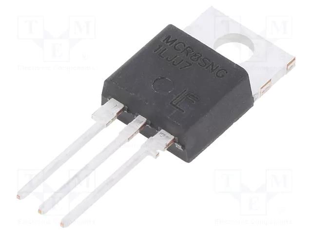 Thyristor; 800V; Ifmax: 8A; Igt: 25uA; TO220AB; THT; tube; Ifsm: 80A LITTELFUSE MCR8SNG-LF