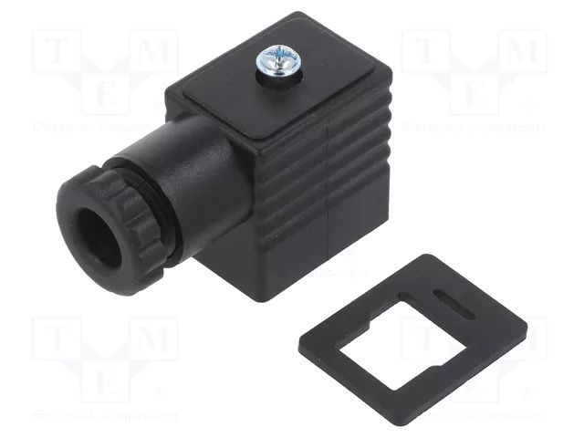 Plug for coil; PIN: 3; black; 0÷230V; IP65; A: 20.8mm; B: 28.5mm PNEUMAT CEP/1
