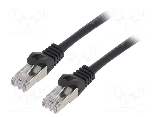 Patch cord; RJ45 plug; F/UTP; 6; stranded; CCA; PVC; black; 0.5m GEMBIRD PP6-0.5M/BK