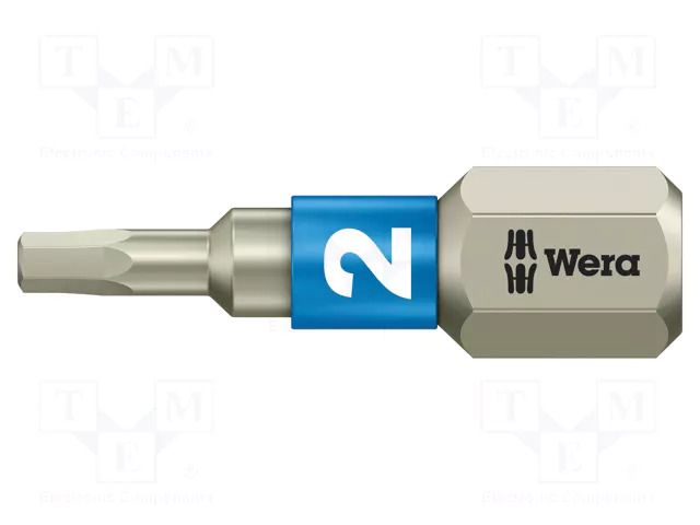 Screwdriver bit; Hex Plus key; HEX 2mm; 1/4"; Overall len: 25mm WERA WERA.05071071001