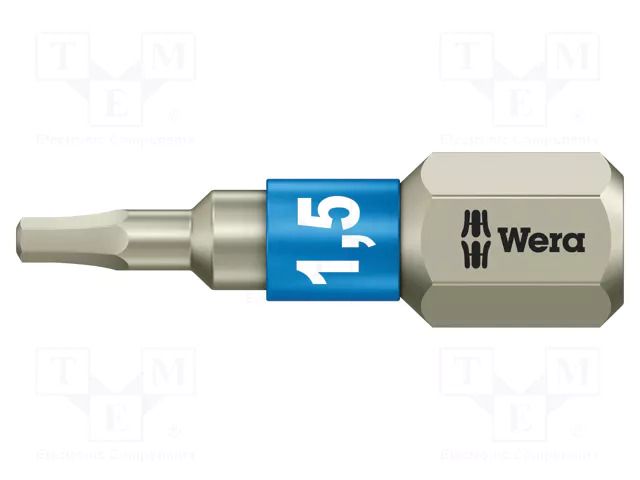 Screwdriver bit; Hex Plus key; HEX 1.5mm; 1/4"; Overall len: 25mm WERA WERA.05071070001