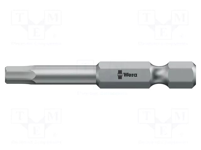 Screwdriver bit; Hex Plus key; HEX 6mm; 1/4"; Overall len: 50mm WERA WERA.05059620001