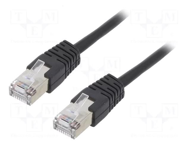 Patch cord; RJ45 plug,both sides; F/UTP; 5e; stranded; CCA; PVC GEMBIRD PP22-0.5M/BK
