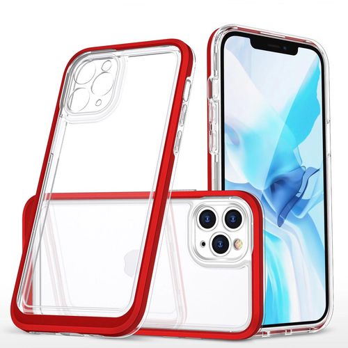 Clear 3in1 Case for iPhone 11 Pro Max Frame Cover Gel Red, Hurtel 5907769338618 5907769338618
