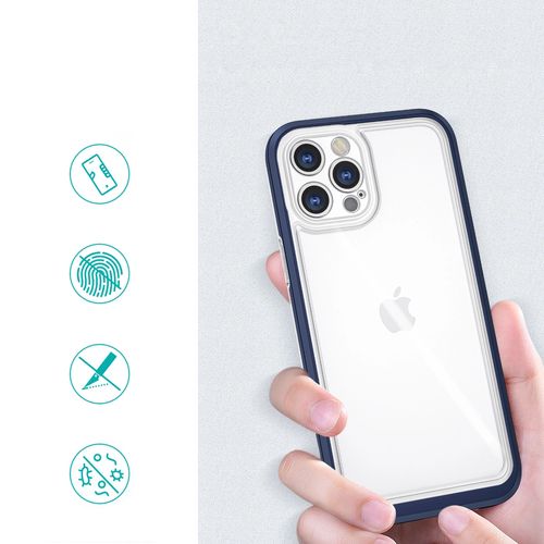 Clear 3in1 case for iPhone 12 Pro blue frame gel cover, Hurtel 5907769338656 5907769338656